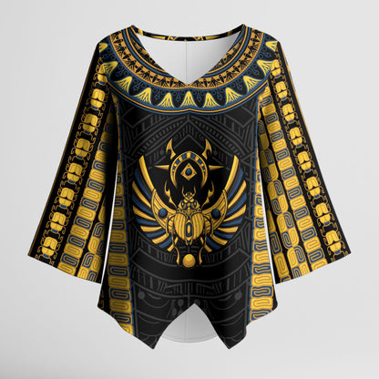 Egypt The Scarab Beetle Kimono Sleeve Blouse Winged Solar Amulet Symbol