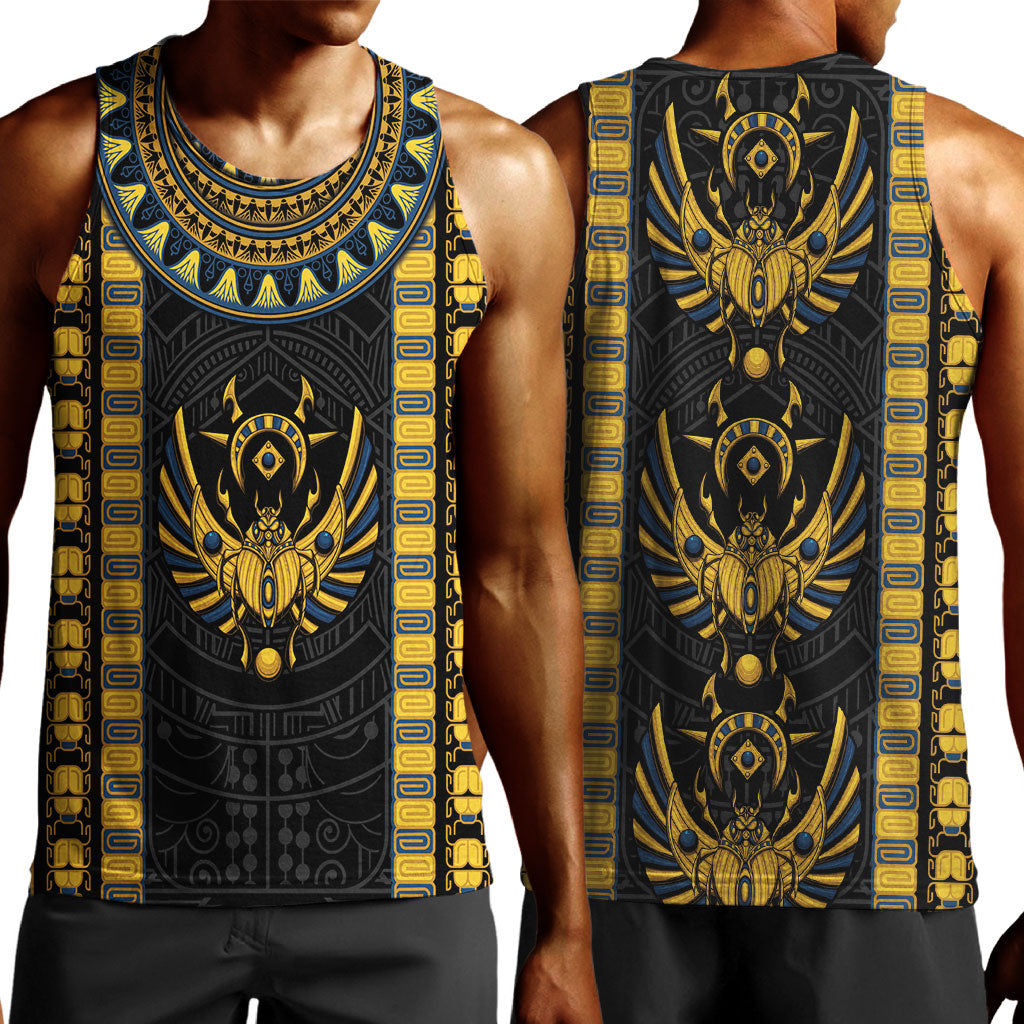 Egypt The Scarab Beetle Men Tank Top Winged Solar Amulet Symbol