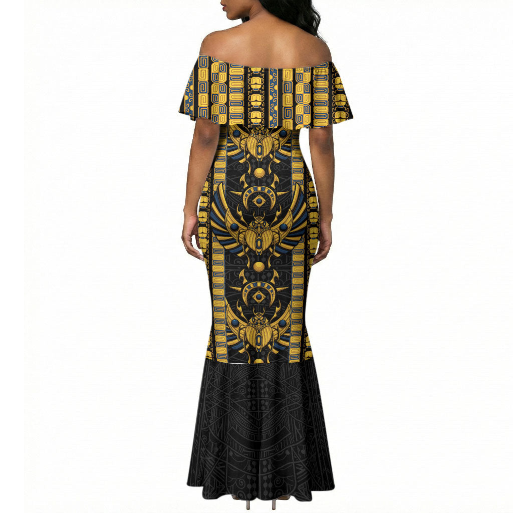 Egypt The Scarab Beetle Mermaid Dress Winged Solar Amulet Symbol