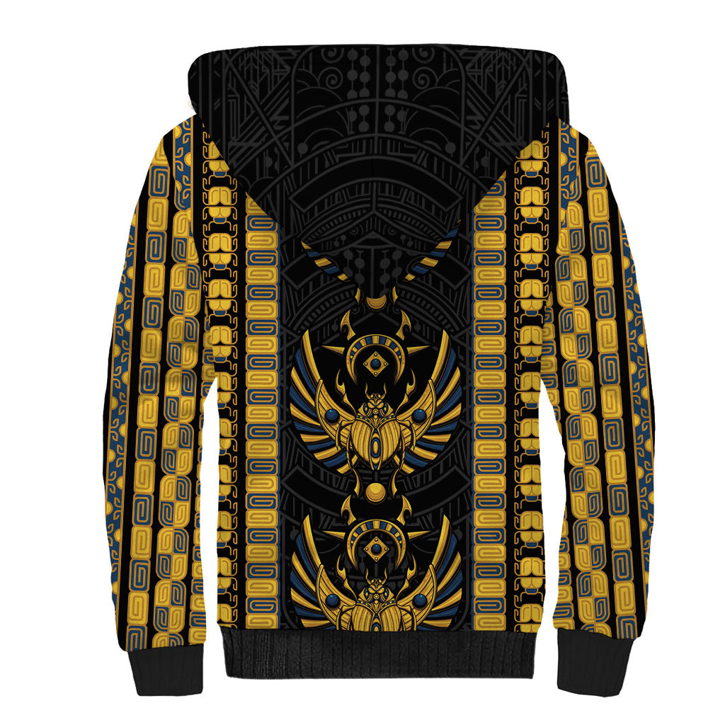 Egypt The Scarab Beetle Sherpa Hoodie Winged Solar Amulet Symbol