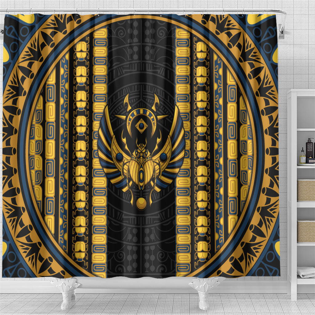 Egypt The Scarab Beetle Shower Curtain Winged Solar Amulet Symbol