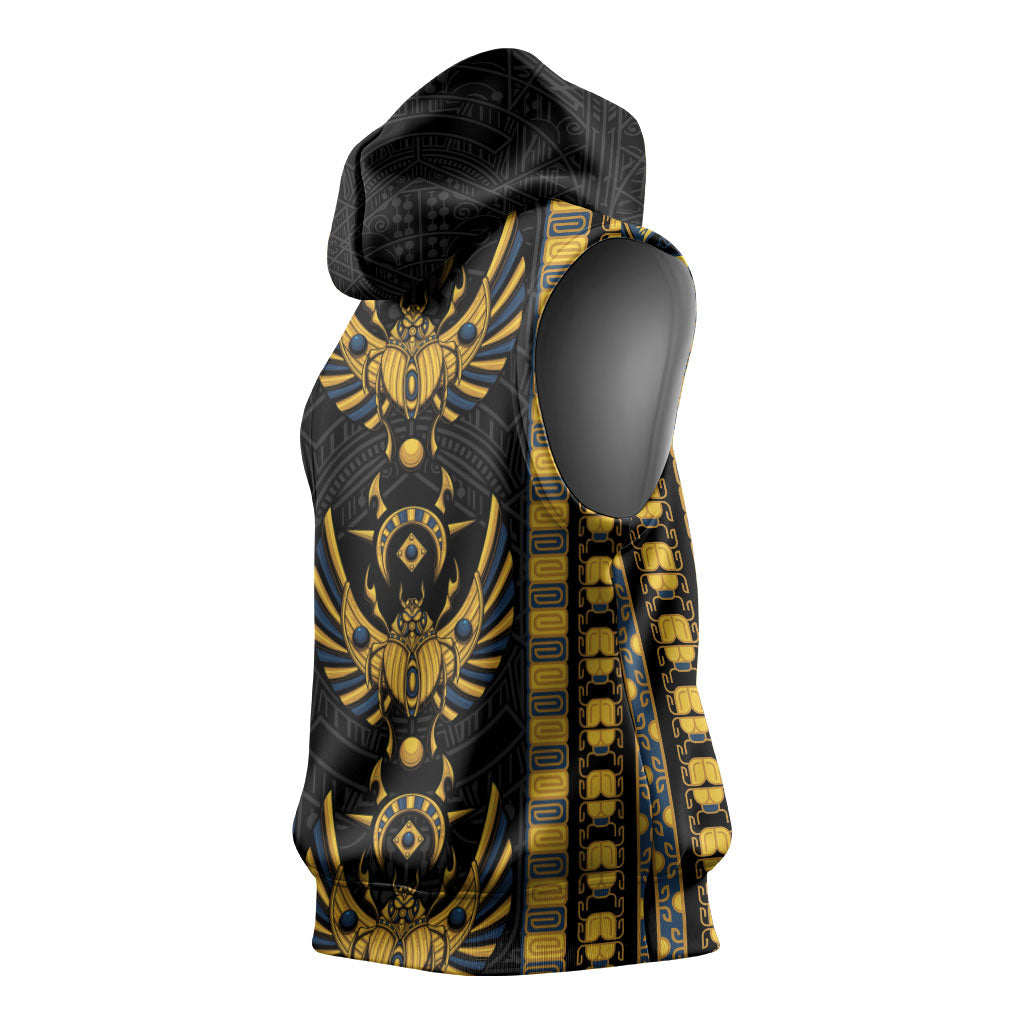 Egypt The Scarab Beetle Sleeveless Hoodie Winged Solar Amulet Symbol