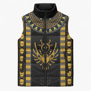 Egypt The Scarab Beetle Sleeveless Puffer Jacket Winged Solar Amulet Symbol