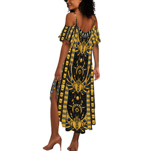 Egypt The Scarab Beetle Summer Maxi Dress Winged Solar Amulet Symbol