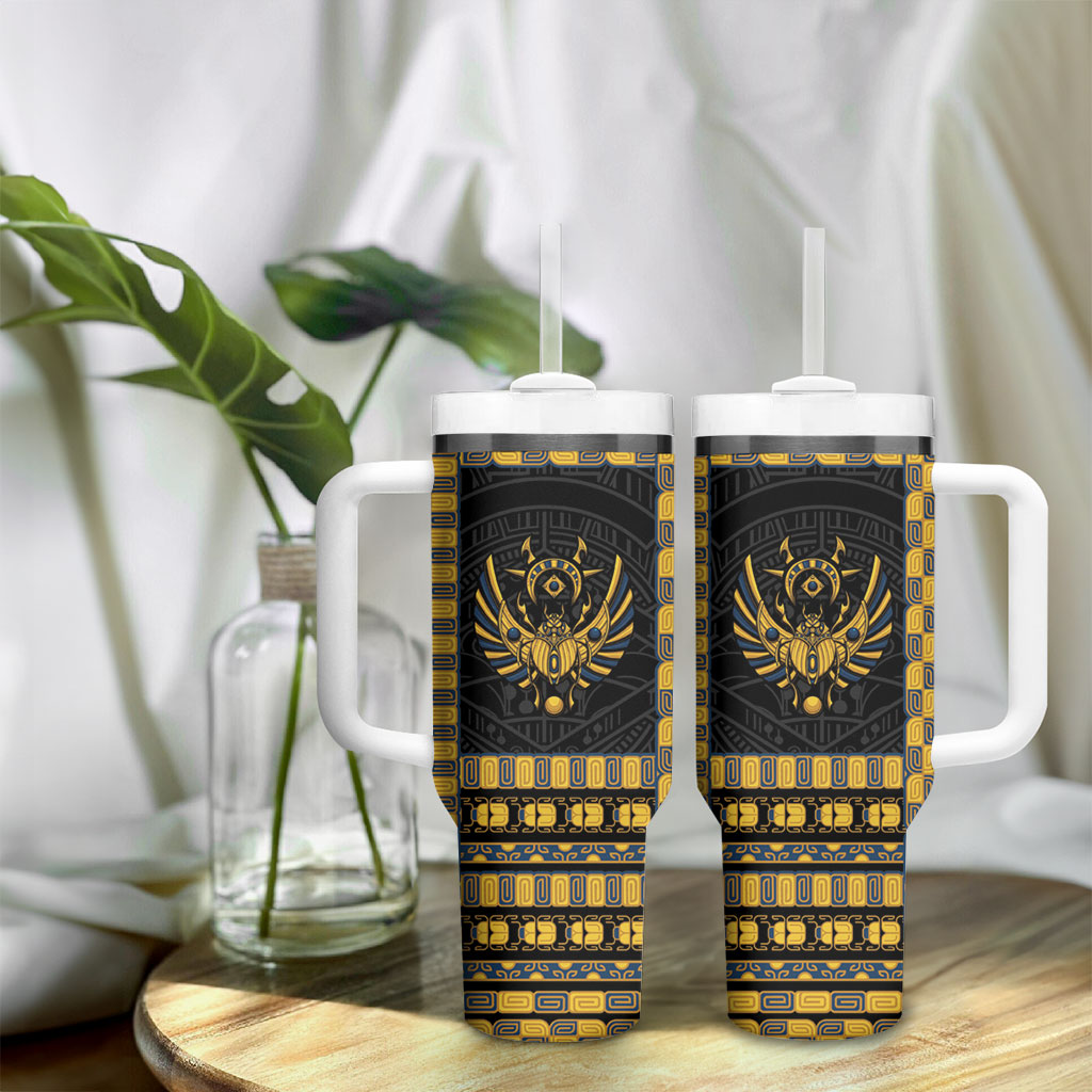 Egypt The Scarab Beetle Tumbler With Handle Winged Solar Amulet Symbol