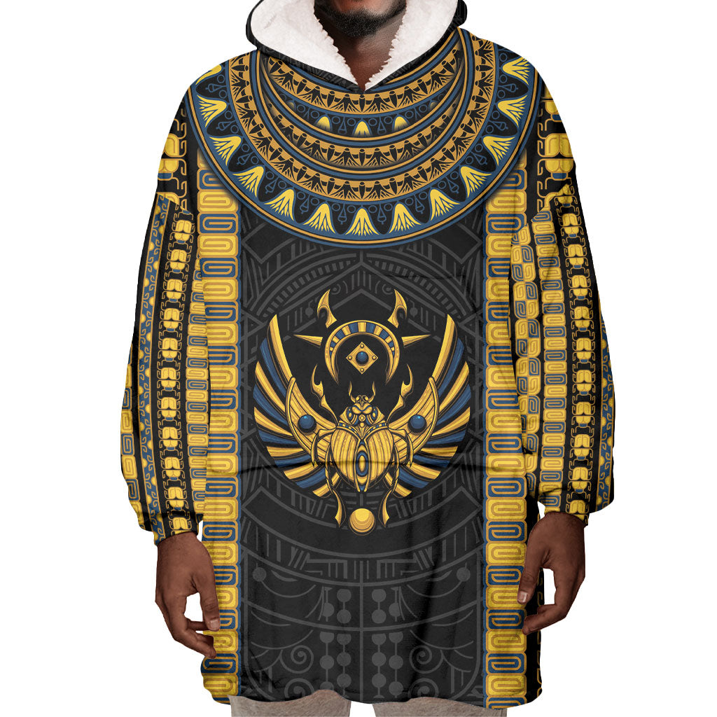 Egypt The Scarab Beetle Wearable Blanket Hoodie Winged Solar Amulet Symbol