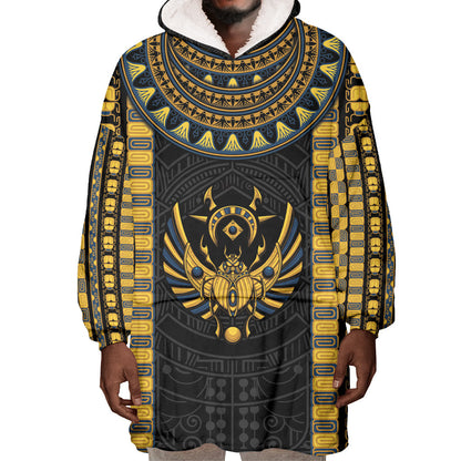 Egypt The Scarab Beetle Wearable Blanket Hoodie Winged Solar Amulet Symbol
