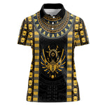 Egypt The Scarab Beetle Women Polo Shirt Winged Solar Amulet Symbol