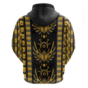 Egypt The Scarab Beetle Zip Hoodie Winged Solar Amulet Symbol