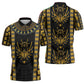 Egypt The Scarab Beetle Zipper Polo Shirt Winged Solar Amulet Symbol