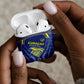 Curacao Football AirPods Case Blue Wave Geometric Caribbean Sports Motif
