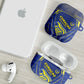 Curacao Football AirPods Case Blue Wave Geometric Caribbean Sports Motif