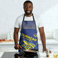 Curacao Football Apron Blue Wave Geometric Caribbean Sports Motif