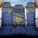 Curacao Football Back Car Seat Cover Blue Wave Geometric Caribbean Sports Motif