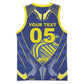 Custom Curacao Football Basketball Jersey Blue Wave Geometric Caribbean Sports Motif