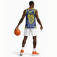Custom Curacao Football Basketball Jersey Blue Wave Geometric Caribbean Sports Motif