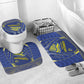 Curacao Football Bathroom Set Blue Wave Geometric Caribbean Sports Motif