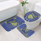 Curacao Football Bathroom Set Blue Wave Geometric Caribbean Sports Motif