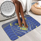 Curacao Football Bathroom Set Blue Wave Geometric Caribbean Sports Motif