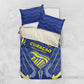 Curacao Football Bedding Set Blue Wave Geometric Caribbean Sports Motif