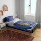 Curacao Football Bedding Set Blue Wave Geometric Caribbean Sports Motif