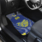 Custom Curacao Football Car Mats Blue Wave Geometric Caribbean Sports Motif