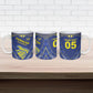 Custom Curacao Football Ceramic Mug Blue Wave Geometric Caribbean Sports Motif
