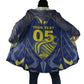 Custom Curacao Football Cloak Blue Wave Geometric Caribbean Sports Motif