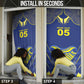 Custom Curacao Football Door Cover Blue Wave Geometric Caribbean Sports Motif