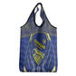 Curacao Football Grocery Bag Blue Wave Geometric Caribbean Sports Motif