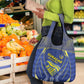 Curacao Football Grocery Bag Blue Wave Geometric Caribbean Sports Motif