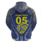 Custom Curacao Football Hoodie Blue Wave Geometric Caribbean Sports Motif