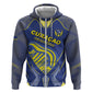 Custom Curacao Football Hoodie Blue Wave Geometric Caribbean Sports Motif