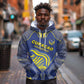 Custom Curacao Football Hoodie Blue Wave Geometric Caribbean Sports Motif