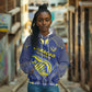 Custom Curacao Football Hoodie Blue Wave Geometric Caribbean Sports Motif