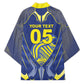 Custom Curacao Football Kimono Blue Wave Geometric Caribbean Sports Motif