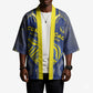 Custom Curacao Football Kimono Blue Wave Geometric Caribbean Sports Motif