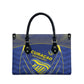 Curacao Football Leather Bag Blue Wave Geometric Caribbean Sports Motif