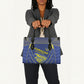 Curacao Football Leather Bag Blue Wave Geometric Caribbean Sports Motif