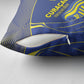 Curacao Football Pillow Cover Blue Wave Geometric Caribbean Sports Motif