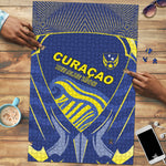 Curacao Football Puzzle Blue Wave Geometric Caribbean Sports Motif