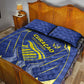 Curacao Football Quilt Bed Set Blue Wave Geometric Caribbean Sports Motif