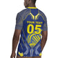Custom Curacao Football Rugby Jersey Blue Wave Geometric Caribbean Sports Motif