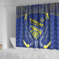Curacao Football Shower Curtain Blue Wave Geometric Caribbean Sports Motif