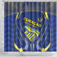 Curacao Football Shower Curtain Blue Wave Geometric Caribbean Sports Motif