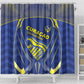 Curacao Football Shower Curtain Blue Wave Geometric Caribbean Sports Motif