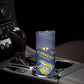 Custom Curacao Football Skinny Tumbler Blue Wave Geometric Caribbean Sports Motif