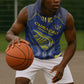 Custom Curacao Football Sleeveless Hoodie Blue Wave Geometric Caribbean Sports Motif