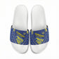 Curacao Football Slide Sandals Blue Wave Geometric Caribbean Sports Motif