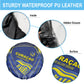Curacao Football Spare Tire Cover Blue Wave Geometric Caribbean Sports Motif